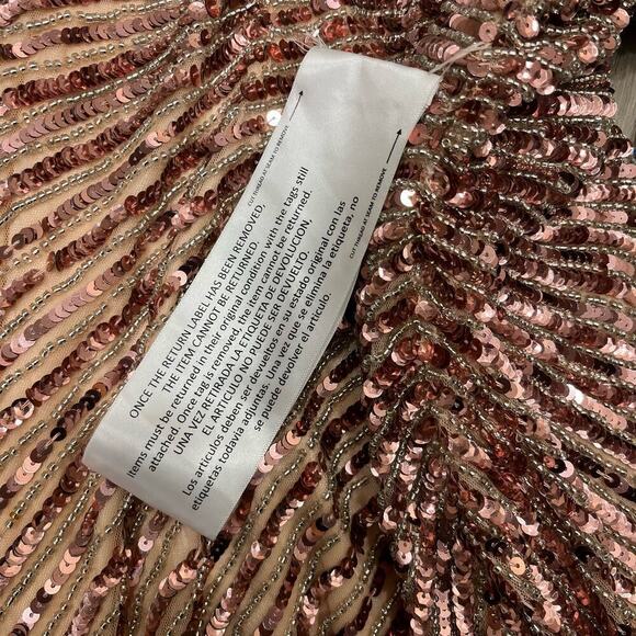 Mac Duggal 5372 Sequin A Line Gown Rose Gold Size 10 - Picture 5 of 9